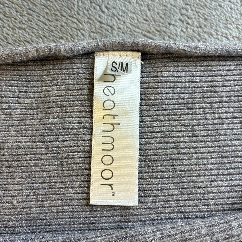 Heathmoor Womens Grey Ribbed Batwing Boatneck Sweater Oversized S/M Heathered‎ - Picture 4 of 16